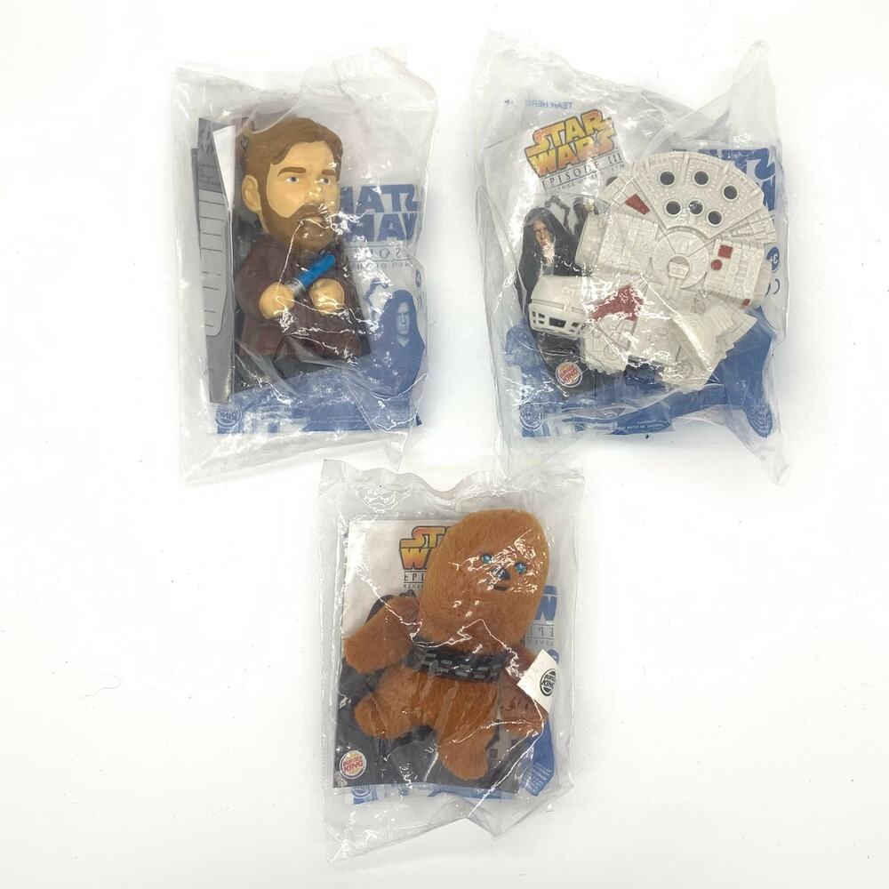 Star Wars Episode III Revenge of the Sith Burger King 3 Figurine Set 2005 Sealed